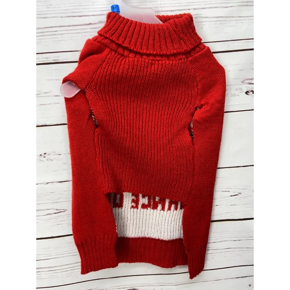 Very Merry Christmas XMAS Dance‎ Off Dancing Reindeer Cable Knit Dog Size Medium